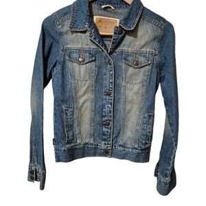 VTG Hollister Jean Jacket Womens Small Light Wash  Y2K Beach Cali Surf